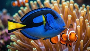 Blue Tang and Clownfish