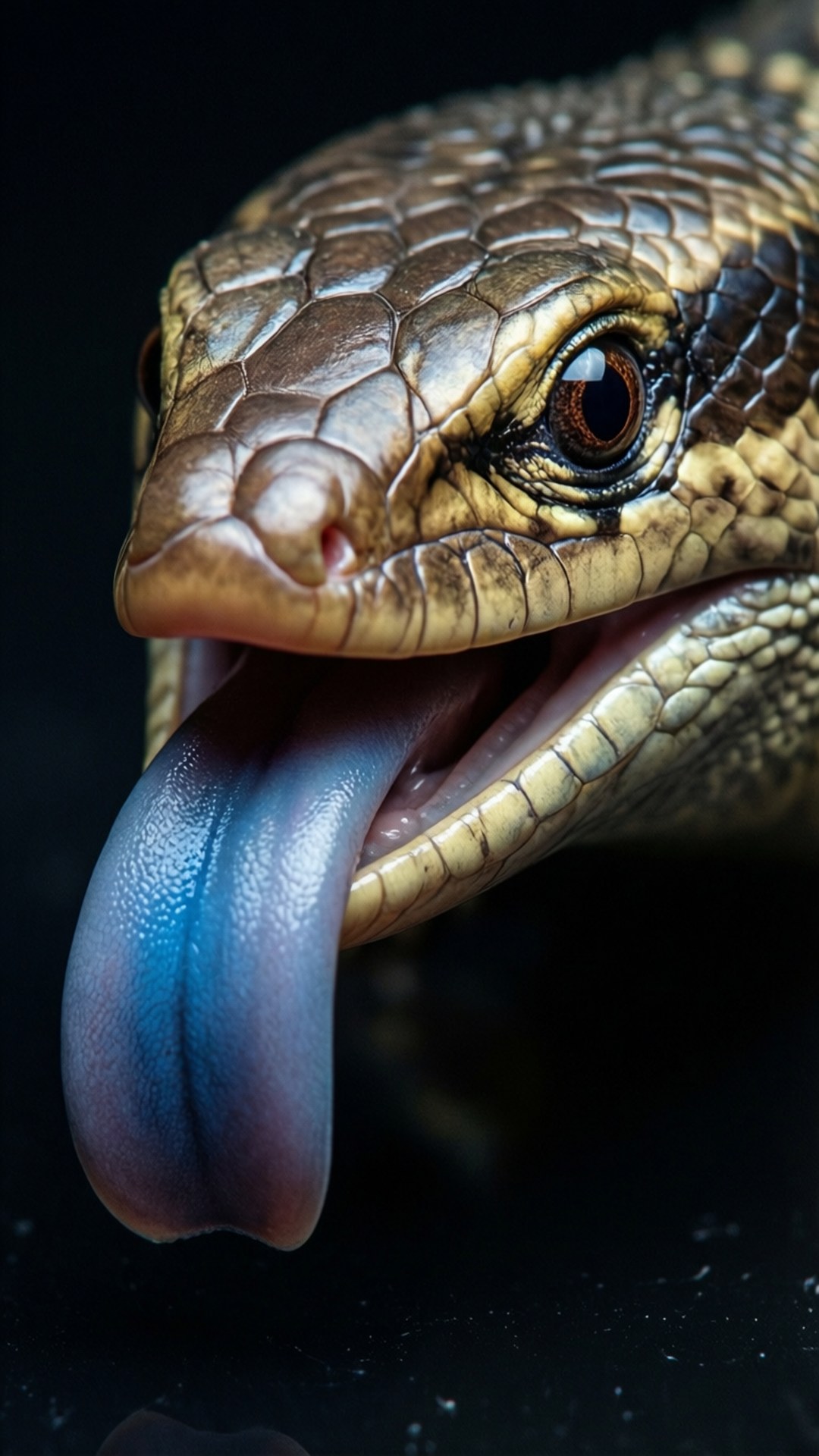 Blue Tongue Close-Up by Wallpapers.art Studio