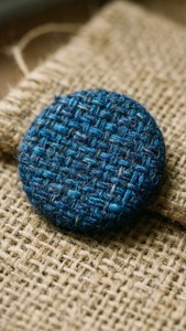 Blue Tweed Button