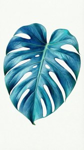 Blue Watercolor Monstera