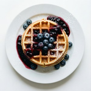 Blueberry Waffle Flat Lay