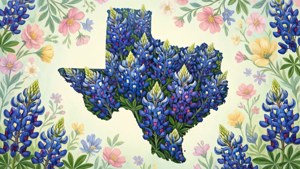 Bluebonnet Texas Silhouette