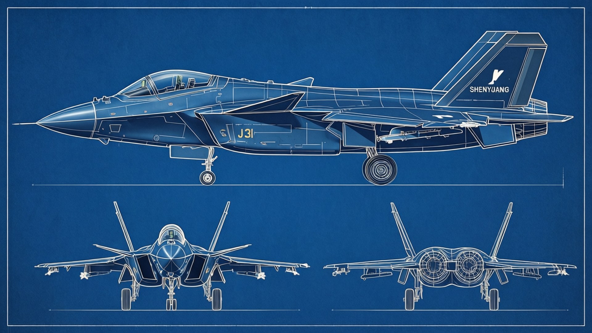 Blueprint Blue by Wallpapers.art Studio