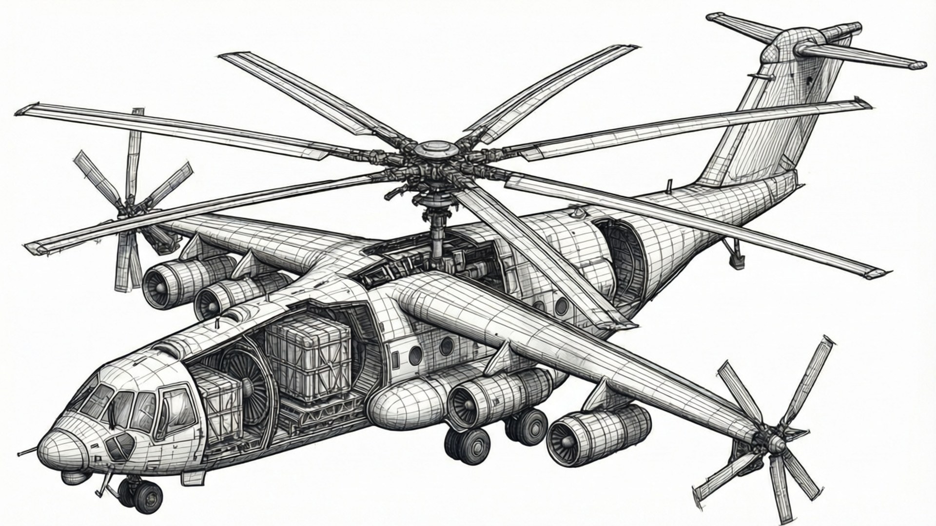 Blueprint Cutaway by Wallpapers.art Studio