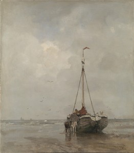 Bluff-bowed Fishing Boat on the Beach at Scheveningen