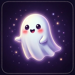 Blushing Ghost Space Sticker