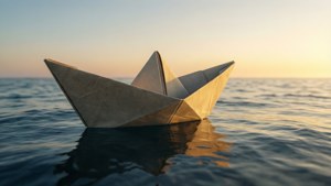 Boat at Sunrise Sea