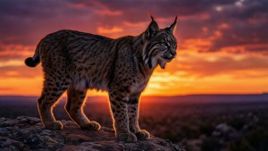 Bobcat Sunset Silhouette