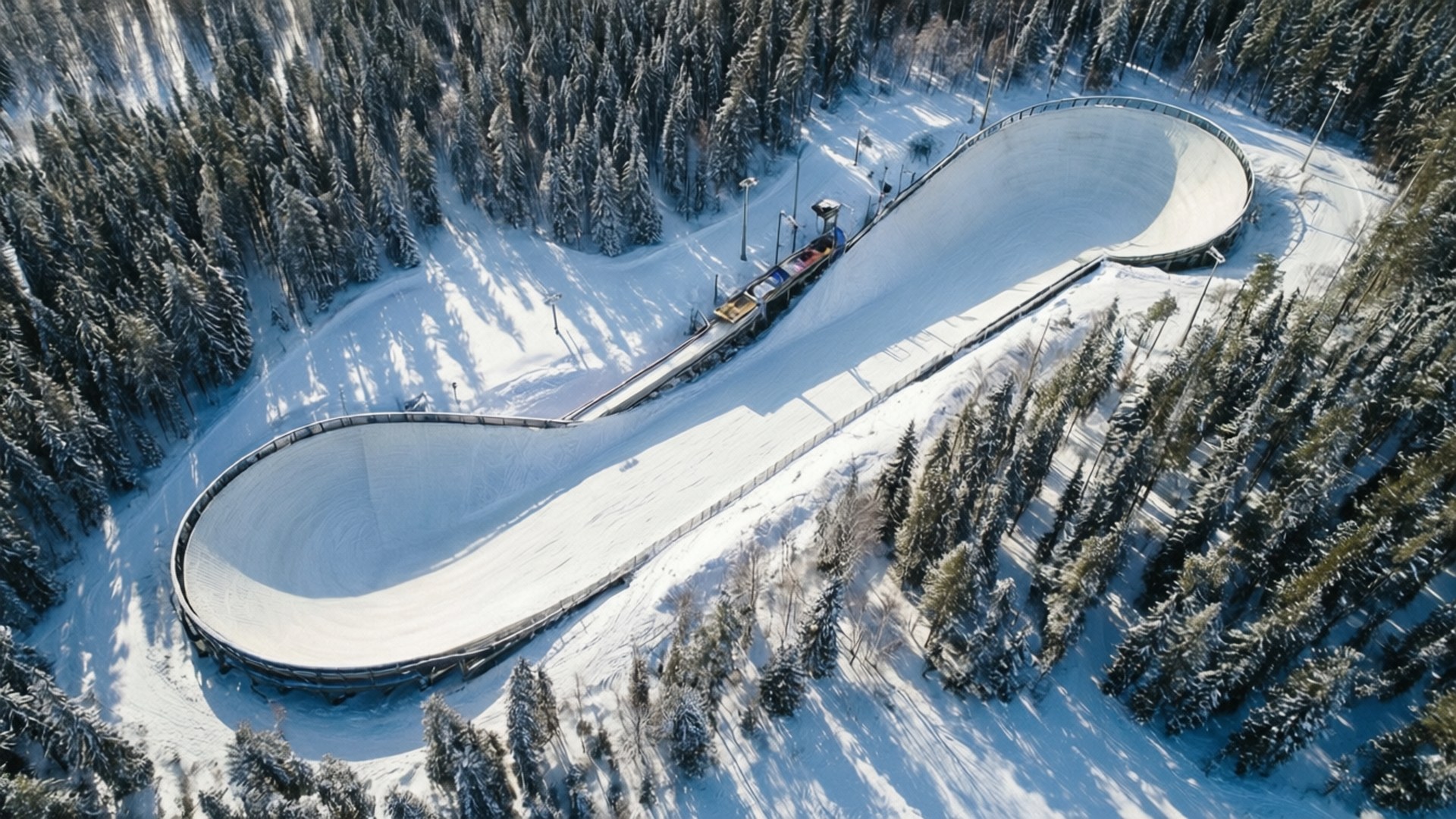Bobsleigh Track Aerial by Wallpapers.art Studio