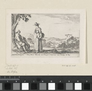 Boer en boerin in een landschap