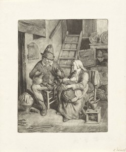 Boer en een vrouw met kind