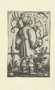 Boer kijkt naar het weer