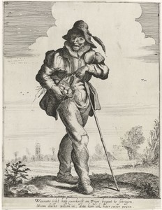Boer met eieren in een mand