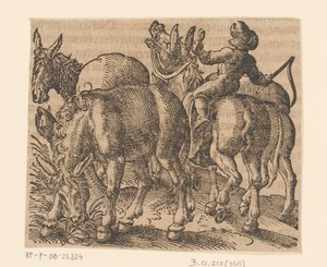 Boer met vier ezels
