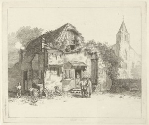 Boerderij bij een kerk