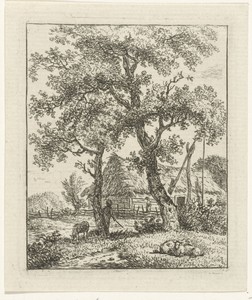 Boerderij en schaapsherder
