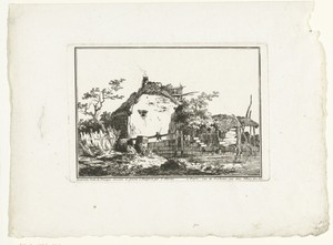 Boerderij met hooiberg aan het water