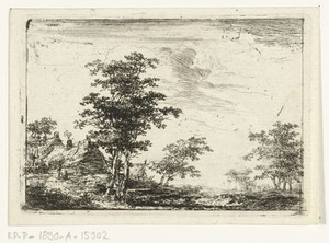 Boerderij met rookende schoorsteen