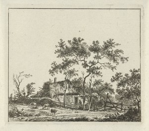 Boerderij met vier schapen