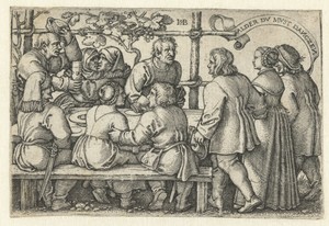 Boeren aan een feestmaal