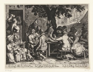 Boeren en rijken zitten na de oorlog bij elkaar aan tafel
