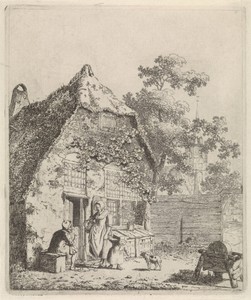 Boeren in gesprek bij boerderij