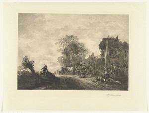Boeren voor een herberg