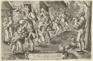Boerenbruiloftsfeest met doedelzakspeler