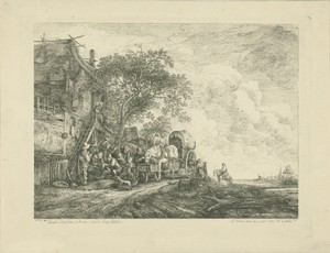 Boerengezelschap bij een herberg