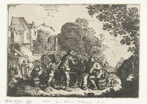 Boerengezelschap voor een herberg