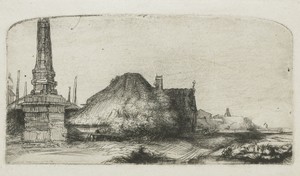 Boerenhuis en banpaal aan de Spaarndammerdijk