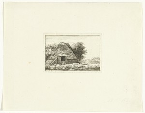 Boerenwoning, bovendeel van de deur geopend