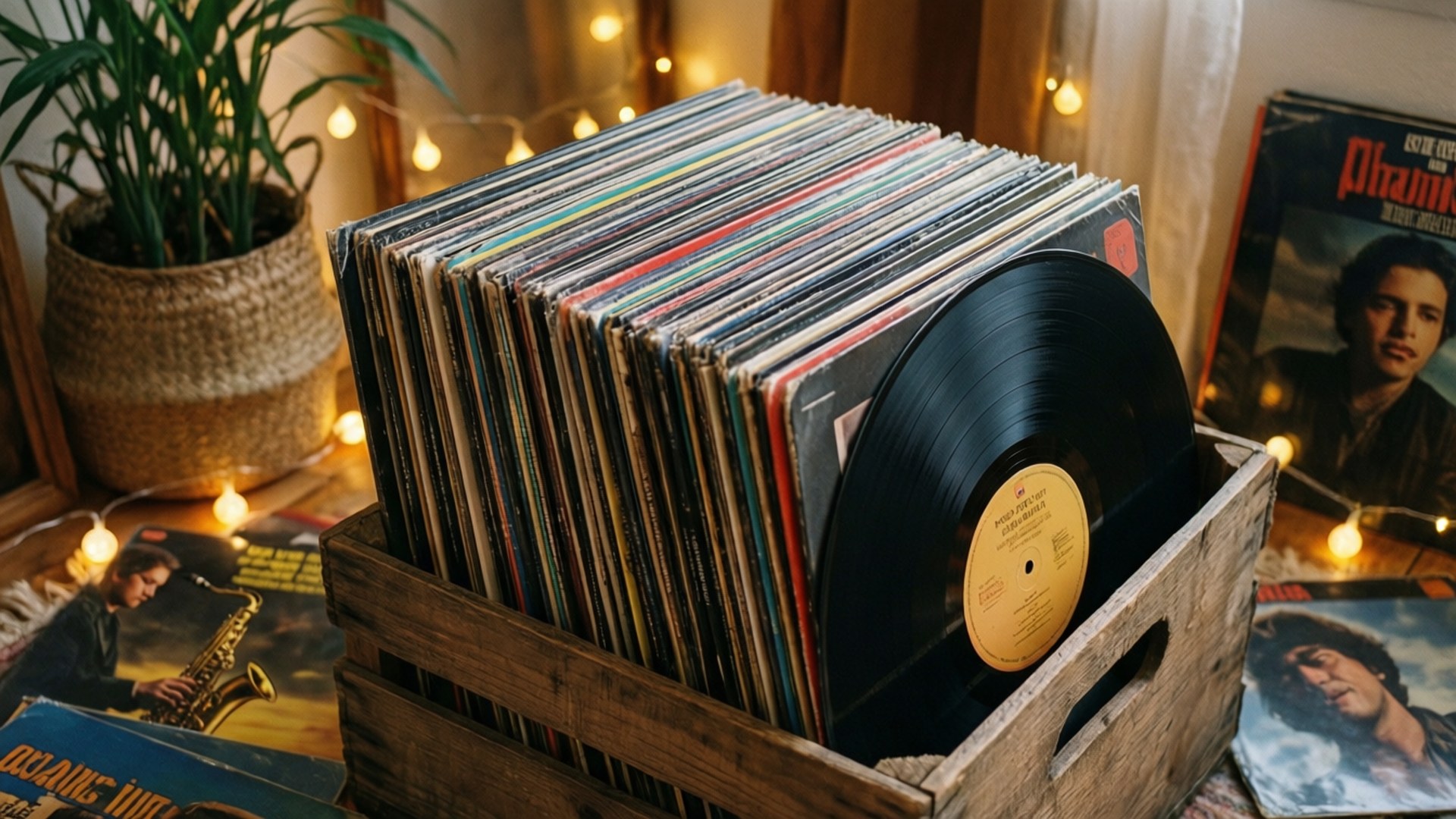 Bohemian Vinyl Stack by Wallpapers.art Studio