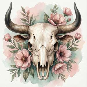 Boho Bull Skull