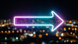 Bokeh City Neon Arrow