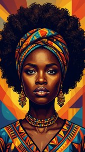 Bold Afro Woman Vector