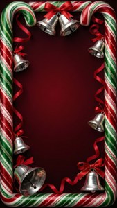 Bold Bells and Ribbons Candy Cane Border