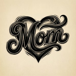 Bold Traditional Mom Heart