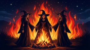 Bonfire Witches Silhouette