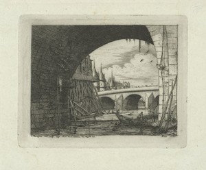 Boog van Pont Notre-Dame in Parijs