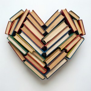 Book Heart Flat Lay