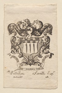 Bookplate:  Coat of Arms with William Smith, Esq. inscribed below