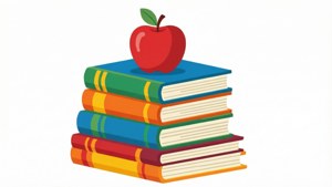 Books and Apple Clipart