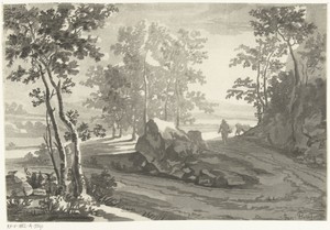 Boomrijk landschap met veedrijver