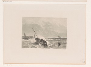 Boot op stormachtige zee