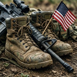 Boots and Flag