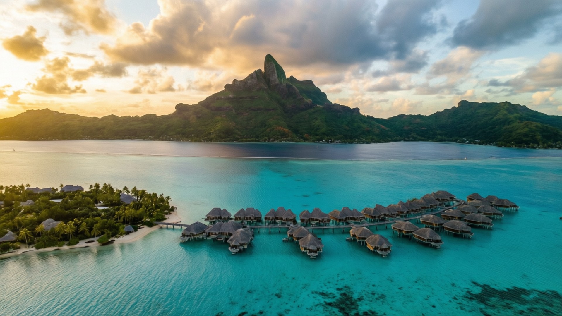 Bora Bora Sunset Paradise by Wallpapers.art Studio