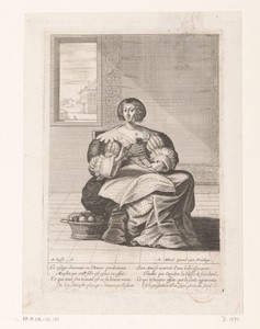Bordurende vrouw