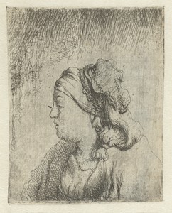 Borstbeeld van een jonge vrouw