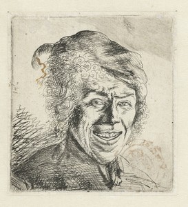 Borstbeeld van een lachende man